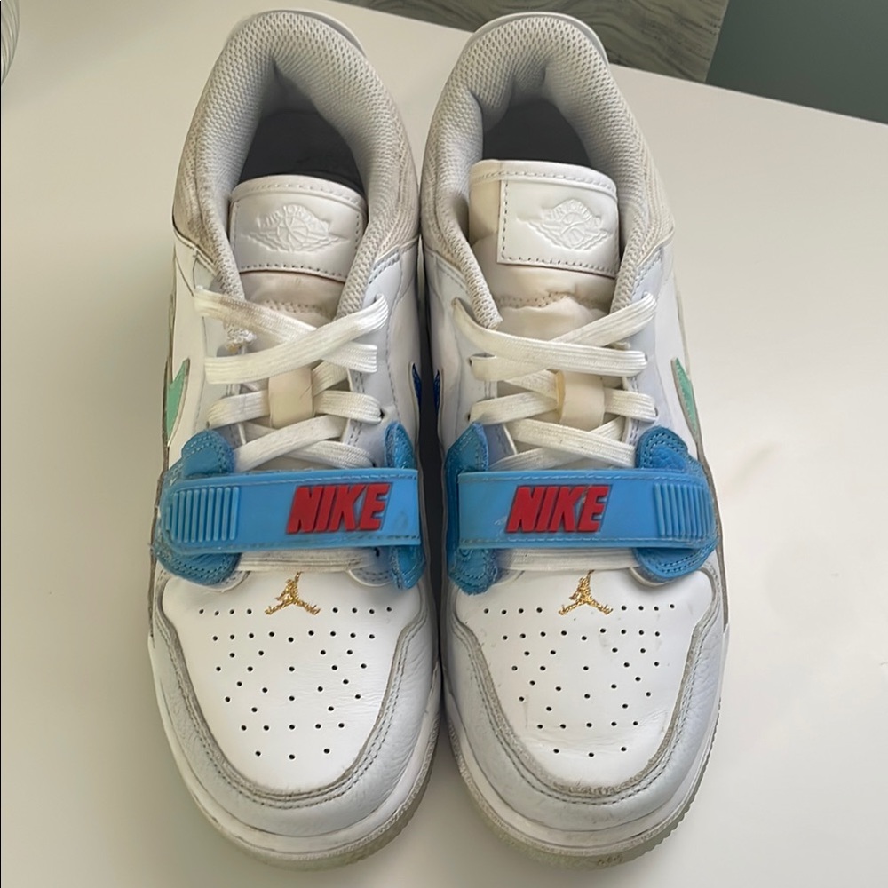 Nike Kids White and Blue Shoes